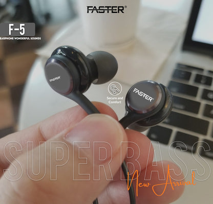 Faster F5 Widely Compatible Comfort Fit In-Ear Earphones With Clear Sound