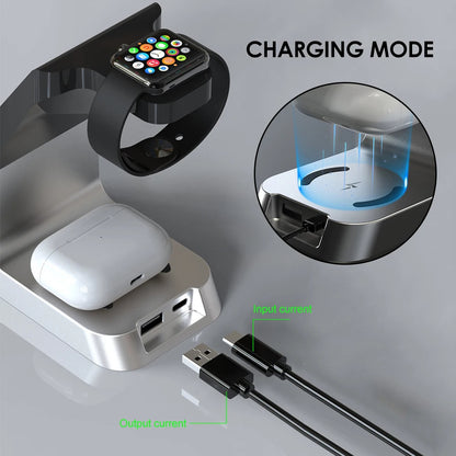 6 in 1 Wireless Charger Stand Fast Charging Dock Station for Samsung iPhone 14 13 12 11 Apple Watch Airpods Pro iWatch