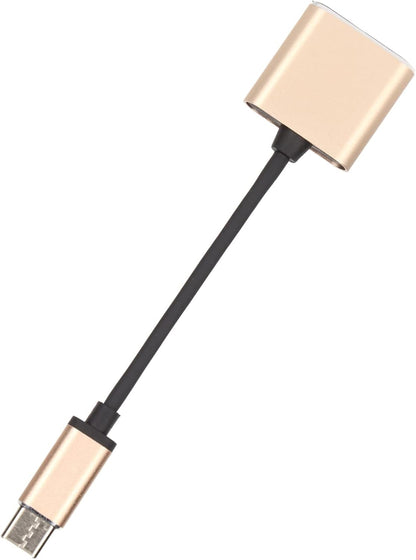 Earphone Adapter, High Sound Quality, Low Heat Generation, Multifunction, for Type-c Mobile Phones. (Gold)