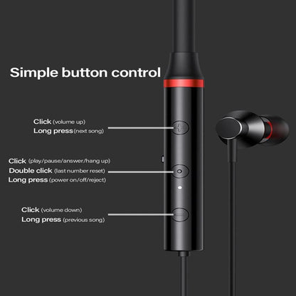 Lenovo HE05X Waterproof Magnetic Bluetooth Wireless Earphones with Microphone - Black