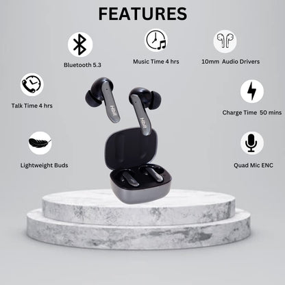 True Wireless Gaming Earbuds with Mic 40ms Latency ENC Earbuds ASAP Charge IWP ENC 200Hrs Standby 10mm Drivers IPX4 Sweat Resistance Sensor Control TWS Bluetooth V5.3