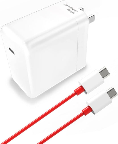 100% Original 65W OnePlus Warp Charger with 3.3 ft USB C Warp Charger Cable USA Lot imported