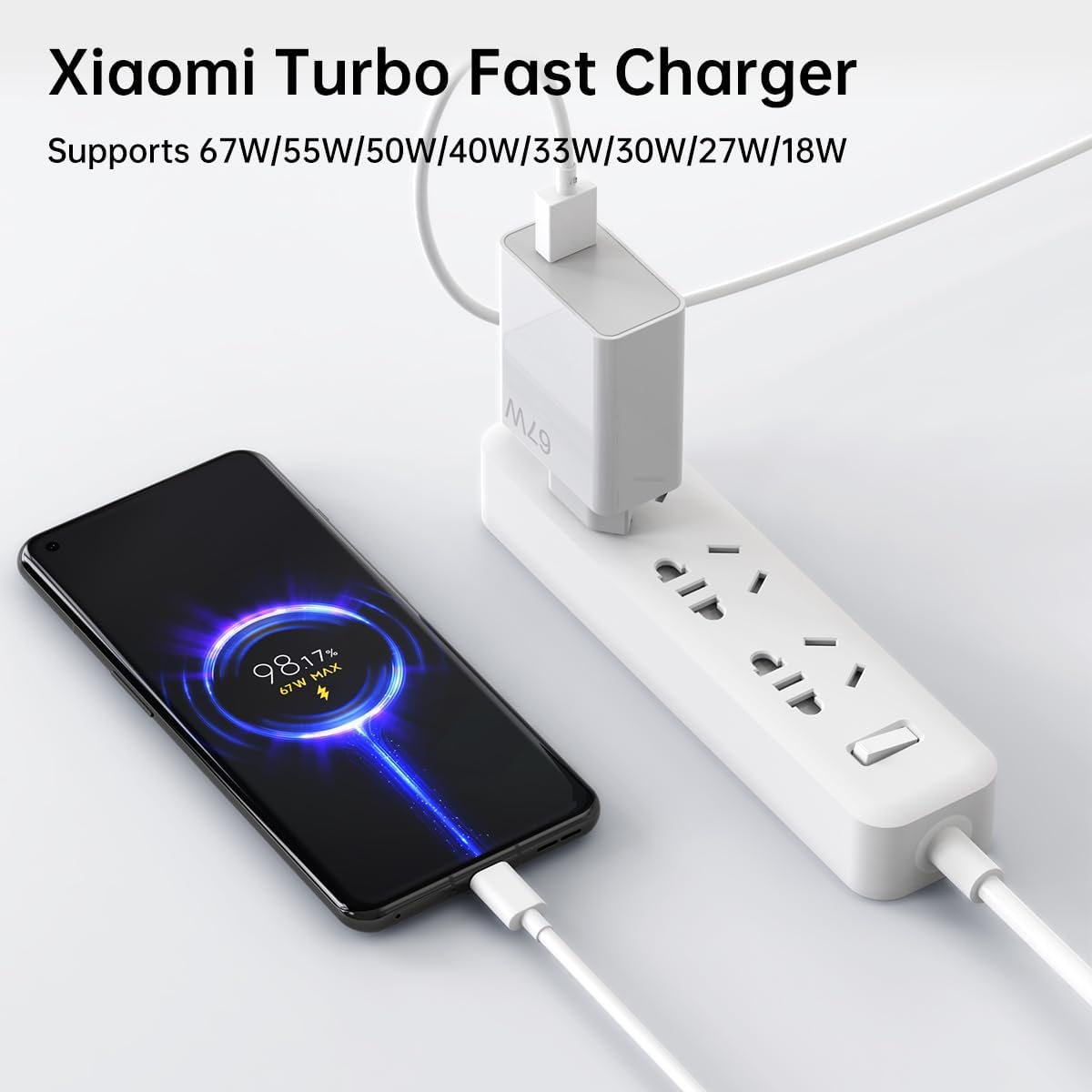 100% Original Xiaomi 67W Charger Charging Power Adaptor With Original Type C Cable