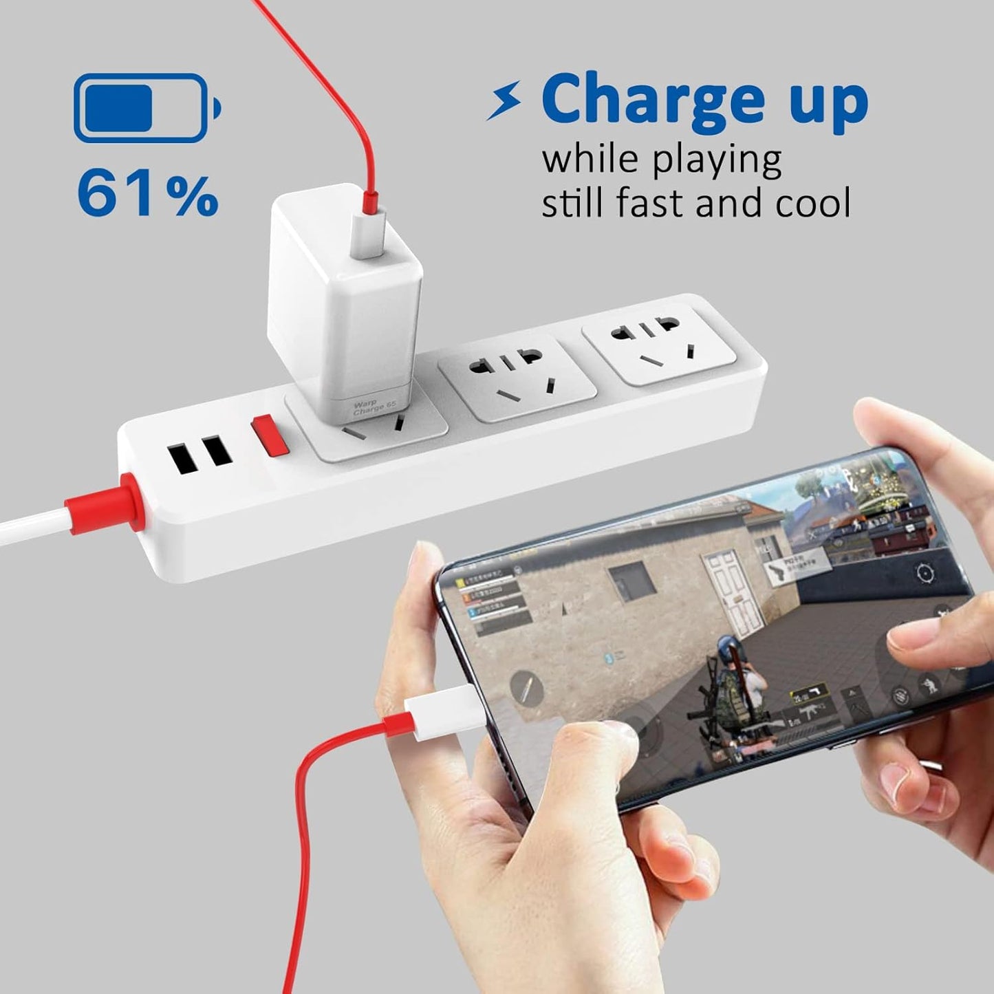 100% Original 65W OnePlus Warp Charger with 3.3 ft USB C Warp Charger Cable USA Lot imported