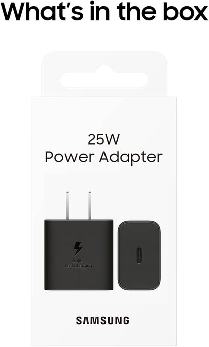 SAMSUNG 25W Wall Charger Power Adapter, C to C Cable Included, Super Fast Charging, Compact Design