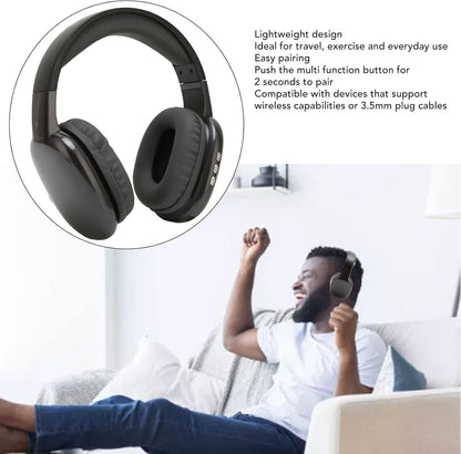 Wireless Over Head Bluetooth Headphones, Bluetooth Headset Multifunction Heavy Bass HiFi Stereo Noise Reduction Wireless Wired Gaming Headphones