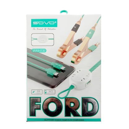 SOVO FORD SCC-765 High-Quality Clip Charger With LED Light-Up