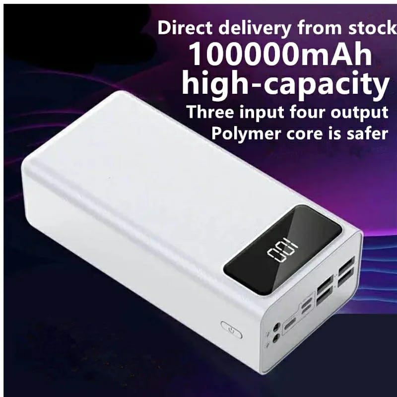 100000mAh Portable Power Bank High Capacity 66W Fast charging Power Bank