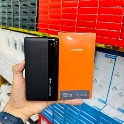 120W PD Super Fast 20,000 mAh ARUN Power Bank With Free C to C Cable Hong Kong Lot imported