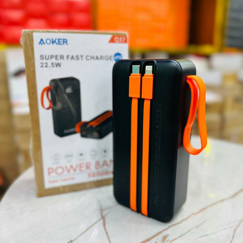 Germany Lot Imported 50,000 mAh Aoker Power Bank – Ultra High Capacity Portable Power Bank with free 3 in 1 100W cable