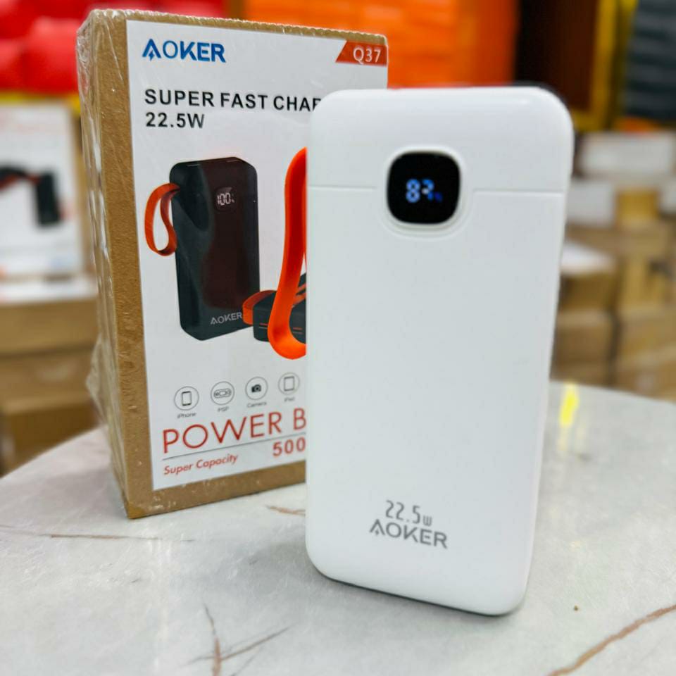 Germany Lot Imported 50,000 mAh Aoker Power Bank – Ultra High Capacity Portable Power Bank with free 3 in 1 100W cable