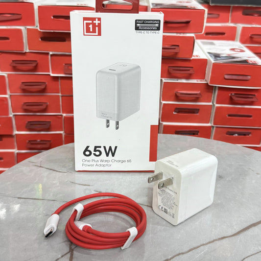 100% Original 65W OnePlus Warp Charger with 3.3 ft USB C Warp Charger Cable USA Lot imported