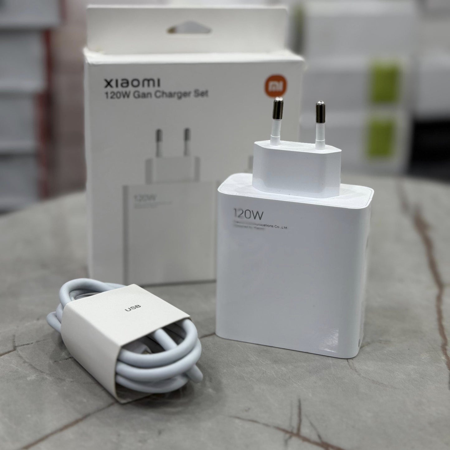 120W Original Xiaomi Turbo Fast Charger EU Hypercharge Adapter with 10A USB-C Cable