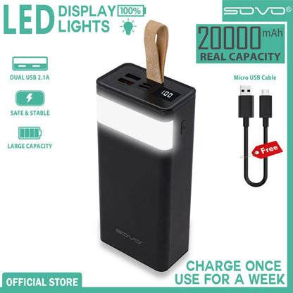 Sovo S3 30000 MAh Power Bank 66W PD Fast Charging Suported