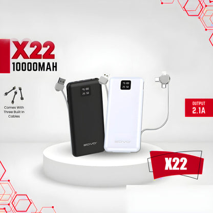 SOVO X22 10,000mAh Fast Charging Ultra-Thin Polymer Portable Power Bank