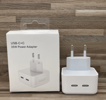 USA Lot Imported pre owned Refurbished 35W Dual PD Fast 100% Original Apple Charger With Free 2 Cables