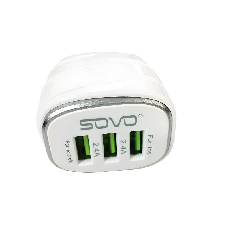 SOVO SG-81 MAGIC 3.1A Superior Speed Micro Charger With 3 USB Outputs