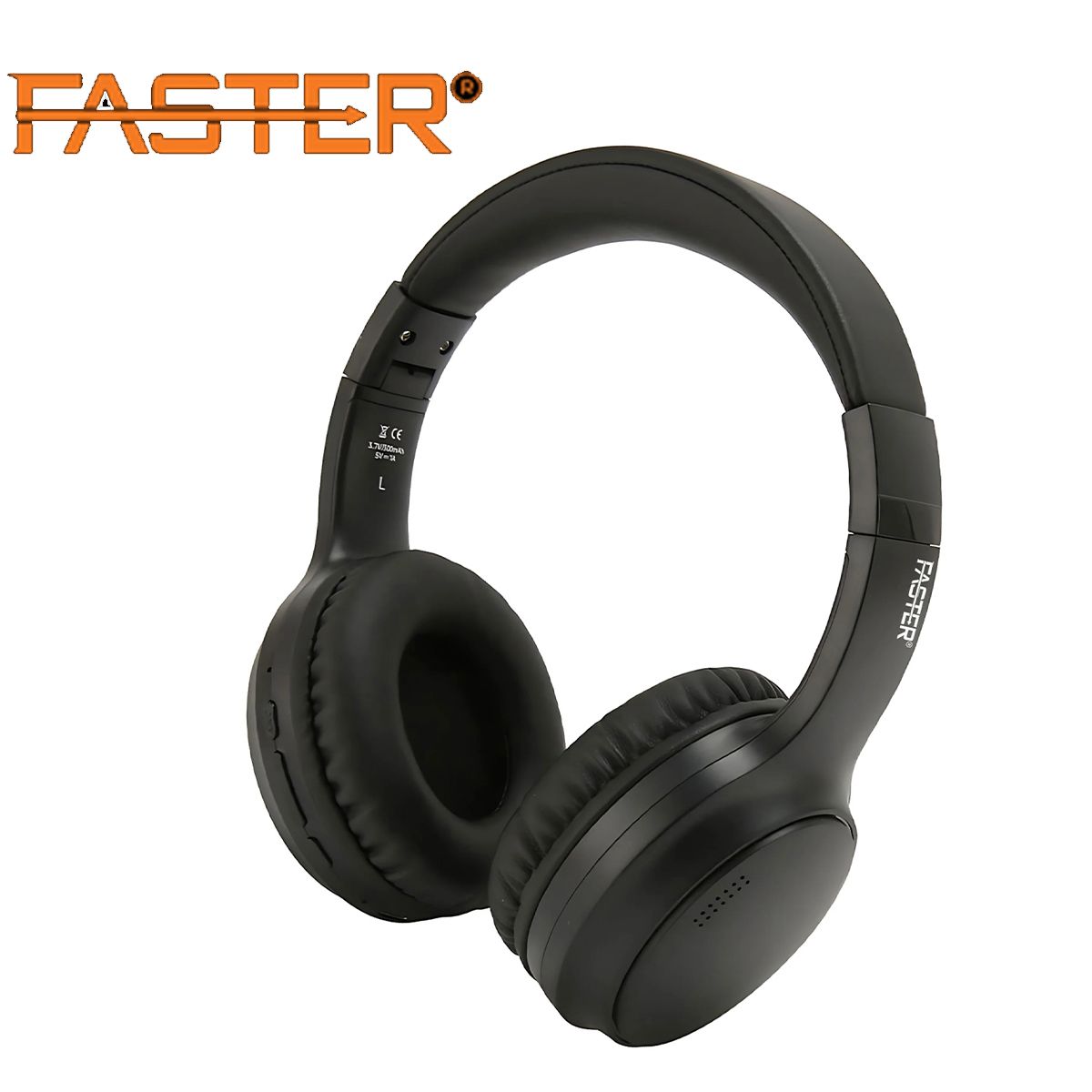 FASTER S5 ANC Over-Ear Wireless Headphones with Active Noise Canceling Feature Plus Hi-Res Audio Stereo and Deep Bass Sound (Black)