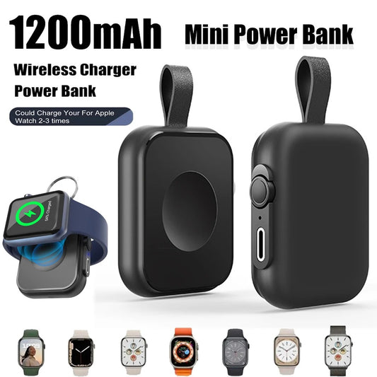 Mini Power Bank For Apple Watch Protable Charger 1200mAh Wireless Magnetic Powerbank For Iwatch Series Charging Spare Battery