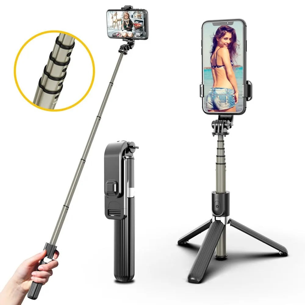 Portable Wireless Bluetooth Selfie Stick With Tripod Extendable Foldable Monopod For IOS Android iPhone