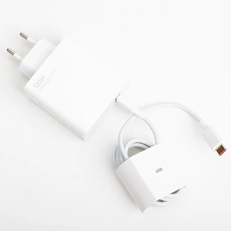 120W Original Xiaomi Turbo Fast Charger EU Hypercharge Adapter with 10A USB-C Cable