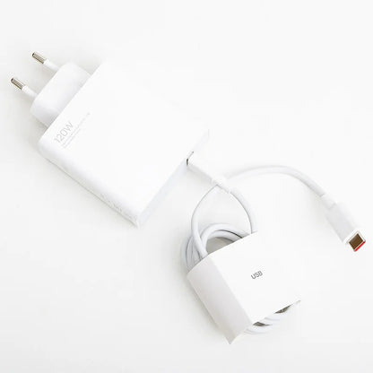 120W Original Xiaomi Turbo Fast Charger EU Hypercharge Adapter with 10A USB-C Cable