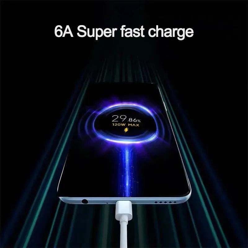 120W Original Xiaomi Turbo Fast Charger EU Hypercharge Adapter with 10A USB-C Cable