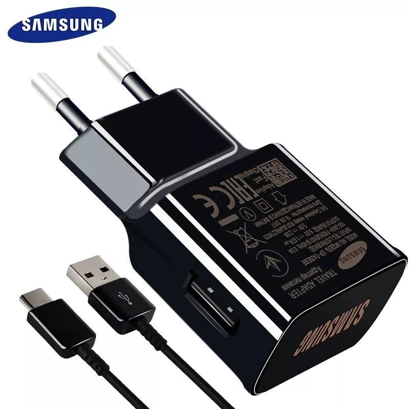 Samsung Fast Charger Type C USB Data Cable EU 2-Pin Adaptive Travel Adapter