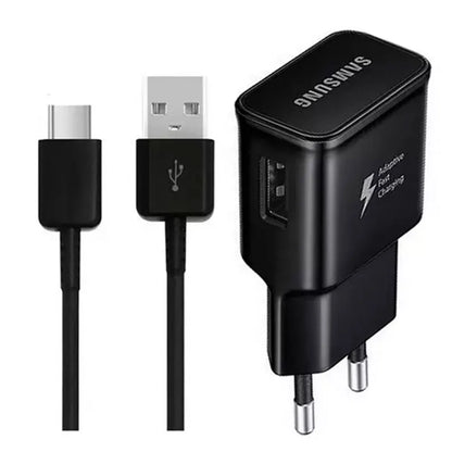 Samsung Fast Charger Type C USB Data Cable EU 2-Pin Adaptive Travel Adapter