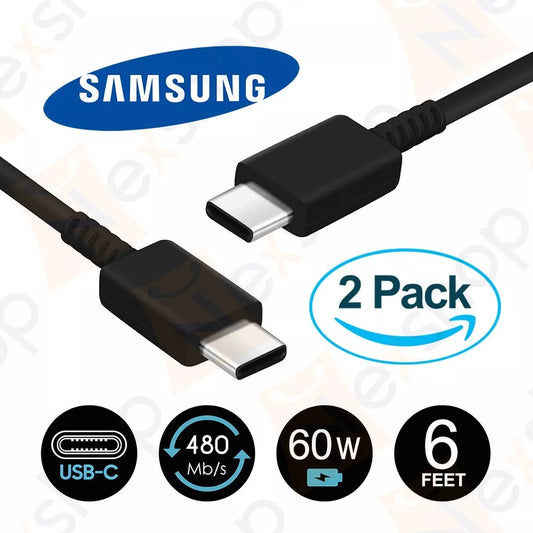 2x NEW!!! Original Samsung EP-DW767 6ft(1.8m) 3AMP USB-C to USB-C Cable Ver.2023